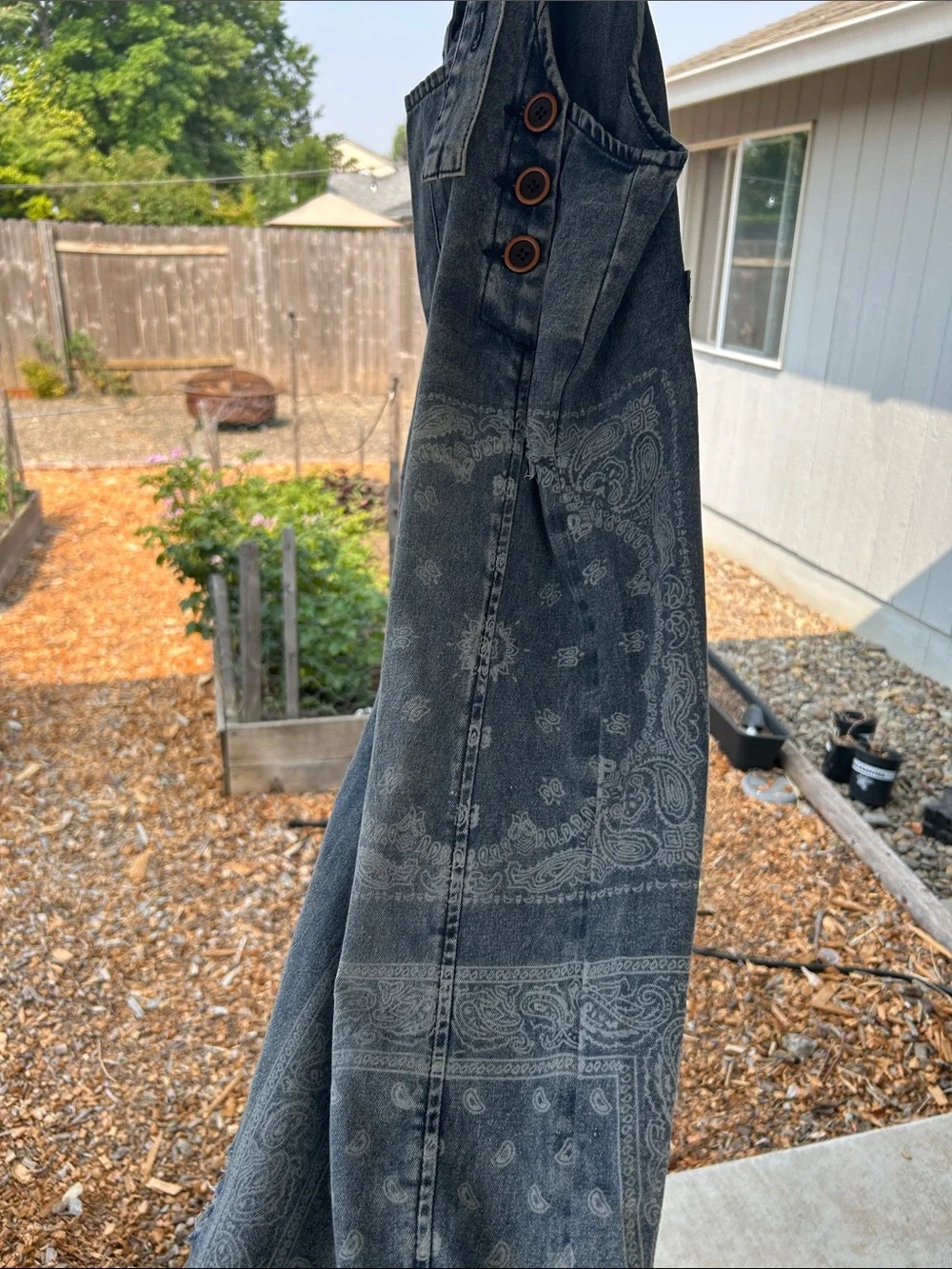 Three Bird Nest Distressed Washed Denim Overalls - Blue
